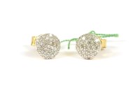 Lot 56 - A pair of 9ct gold circular pavé set diamond cluster stud earrings