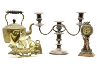 Lot 396 - Various items of silver plate and brassware