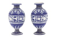 Lot 278 - A pair of Wedgewood jasperware vases