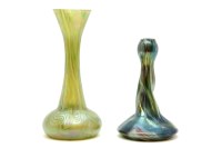Lot 284 - Two Loetz style iridescent vases