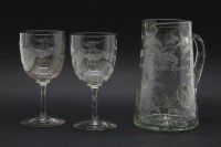 Lot 353 - A pair of glass goblets