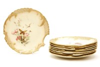 Lot 277 - A set of eight Royal Worcester blush ivory dessert plates