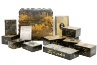 Lot 421 - A quantity of various 19th century lacquer games