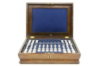 Lot 191 - A part canteen of silver handled fruit cutlery
