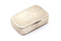 Lot 122 - A George III silver and engraved snuff box