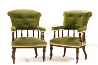 Lot 649 - A pair of early 20th century mahogany framed armchairs