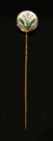 Lot 72 - A cased German reverse painted crystal intaglio stickpin