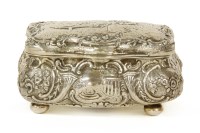 Lot 200 - A late 19th century Continental style silver box