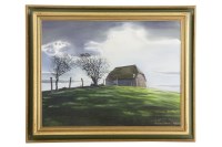 Lot 400 - Richard Pikesley (b.1951)
A BARN ON A HILL
Signed and dated 1980 l.r.