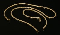 Lot 347 - An Italian two colour gold twisted curb chain necklace and bracelet suite