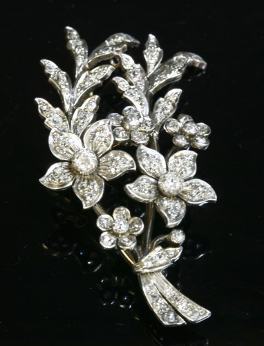 Lot 41 - A late Victorian diamond set spray brooch