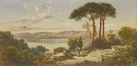 Lot 409 - Charles Rowbotham (1856-1921)
VIEW FROM THE TERRACE OF AN ITALIAN VILLA
Signed and dated 1888 l.l.