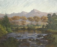 Lot 406 - Sean O'Connor (1909-1992)
A LAKE IN A MOUNTAINOUS LANDSCAPE
Signed l.l.