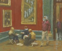 Lot 696 - Roy Pettit (b.1935)
AN ART CLASS IN THE TATE BRITAIN BEFORE BURNE-JONES' 'GOLDEN STAIRS'
Signed and dated '93' l.l.