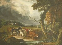 Lot 616 - Follower of James Ward
A WOODED LANDSCAPE WITH CATTLE AT A STREAM
Oil on canvas
45 x 57cm