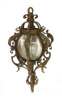 Lot 849 - A wrought glazed hall lantern