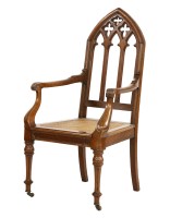 Lot 741 - A Victorian Gothic Revival walnut library chair