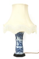 Lot 181 - An antique blue and white Delft vase