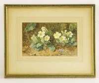 Lot 394 - John Jessop Hardwick (1831-1917)
STILL LIFE OF PRIMROSES;
STILL LIFE OF GRAPES
A pair