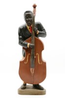 Lot 355 - A modern composition figure of a double bass player
