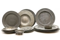 Lot 332 - A collection of pewter chargers