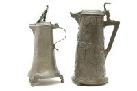 Lot 293 - A Kayserzinn pewter commemorative jug and cover