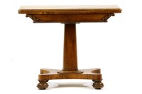 Lot 472 - A Victorian rosewood card table with column and platform base
