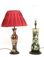 Lot 257 - Two modern Moorcroft vase table lamps