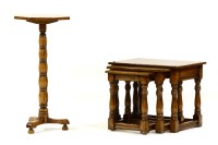 Lot 513 - A nest of three reproduction oak tables