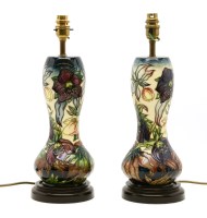 Lot 339 - A pair of modern Moorcroft vase table lamps