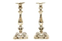 Lot 103A - A pair of Continental filled silver candlesticks