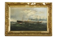 Lot 391 - A J Jansen  
THE STEAMBOAT 'DRESDEN' IN OPEN SEA
Oil on canvas