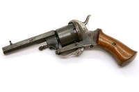 Lot 71 - A Belgian 7mm six shot rim fire revolver