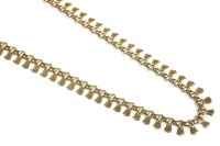 Lot 11 - A 9ct gold fringe link necklace