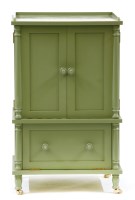 Lot 498 - A contemporary green painted side cabinet
