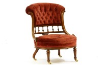 Lot 507 - A Victorian walnut salon chair