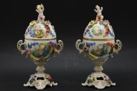 Lot 110 - A pair of 20th century Dresden porcelain eggs