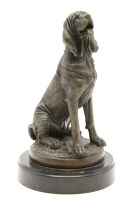 Lot 216 - A modern bronze of a seated blood hound