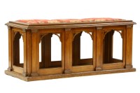 Lot 441 - A large Gothic revival oak hall seat