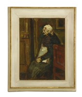 Lot 369 - James Neal (1918-2011)
'THE OLD LADY'
Oil on board
36 x 25cm