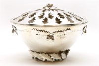 Lot 310 - A modern silver pot pourri bowl and cover