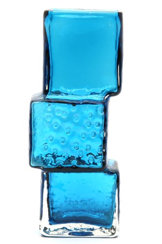 Lot 229 - A Whitefriars 'Drunken Bricklayer' blue glass vase