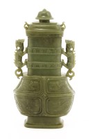 Lot 179 - A Chinese hardstone vase and cover