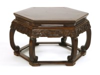 Lot 420 - A Chinese hongmu hexagonal faceted table