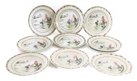 Lot 520 - A collection of ten famille rose plates