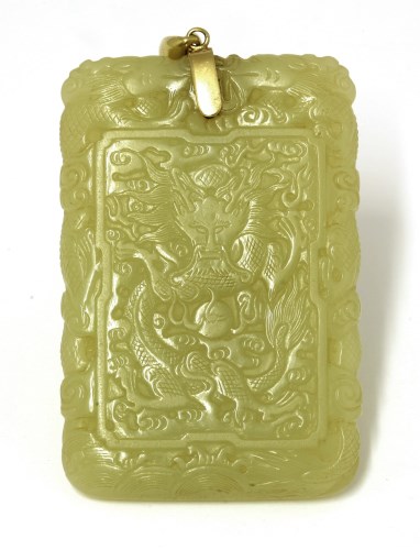 Lot 183 - A Chinese yellow jade plaque