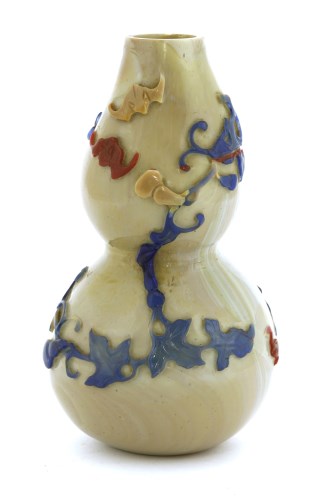 Lot 342 - A Chinese Peking glass double gourd vase