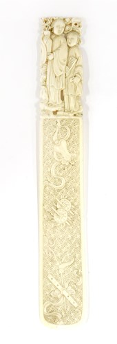 Lot 301 - A Chinese ivory page-turner