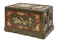 Lot 353 - A Chinese lacquered wood toilet box