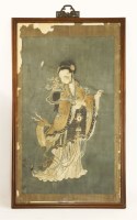 Lot 372 - A Chinese embroidered hanging scroll